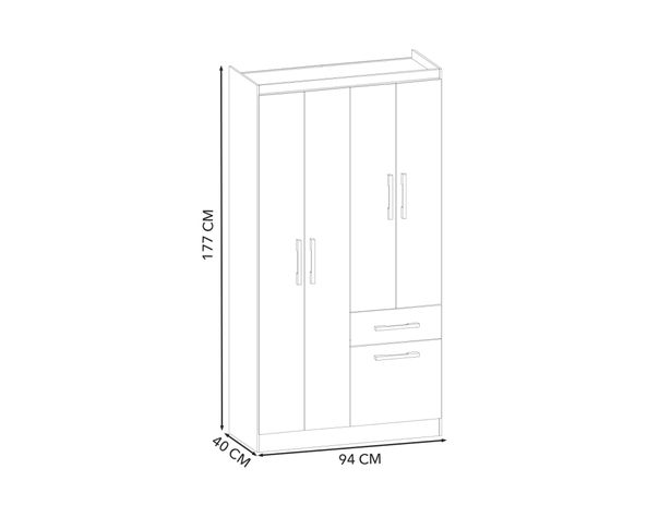 Clóset 4 puertas 1 cajón 1 zapatera crema-4