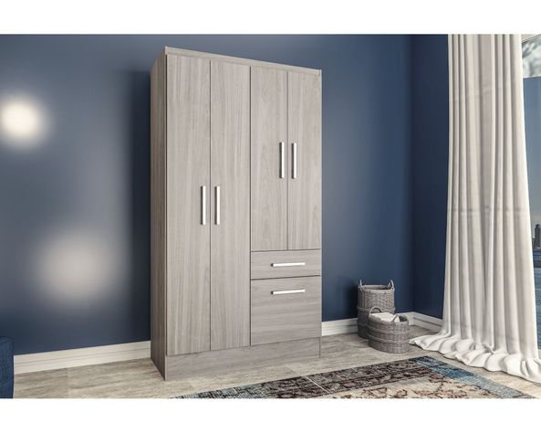 Clóset 4 puertas 1 cajón 1 zapatera crema-3