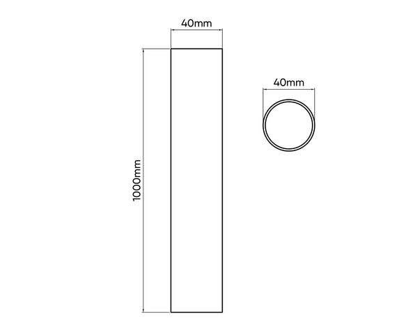 Tubería hidráulica Clase 10 40 mm x 1 m celeste-1