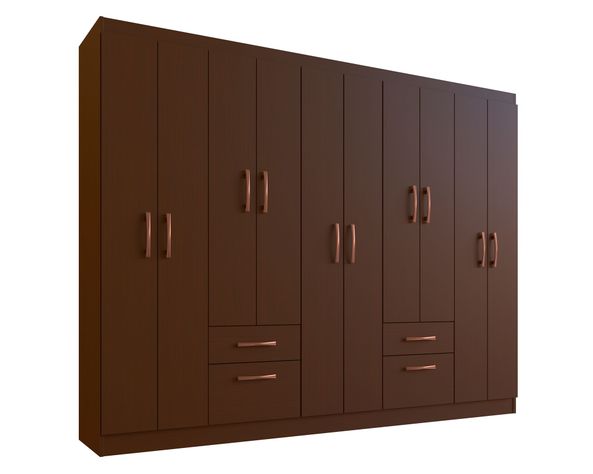 Clóset 10 puertas 2 cajones 2 zapateros 22810 tabaco-1