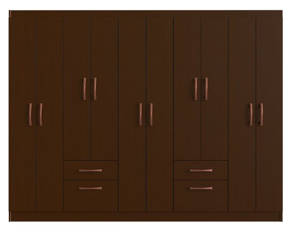 Clóset 10 puertas 2 cajones 2 zapateros 22810 tabaco-0