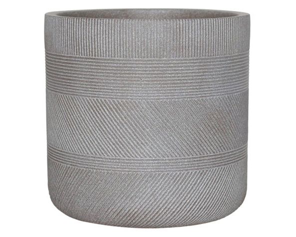 Maceta fiber clay Líneas gris 30x30.5 cm-0