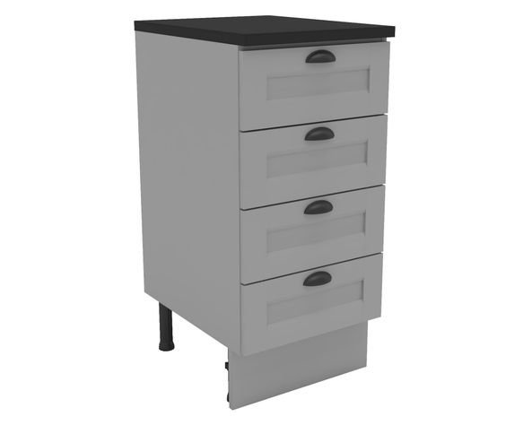 Mueble base cocina 40 cm 4 cajones Premier gris-1