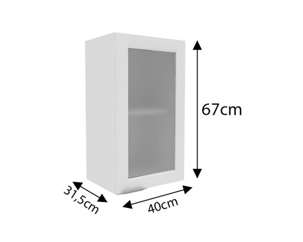 Mueble cocina mural 40 cm 1 puerta Milano blanco-3
