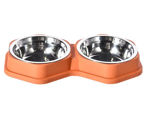 Plato mascota doble 1060 ml naranjo-0
