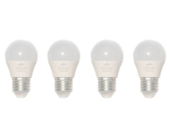 Pack 4 ampolletas Led G45 E27 Cálida 6 W-0