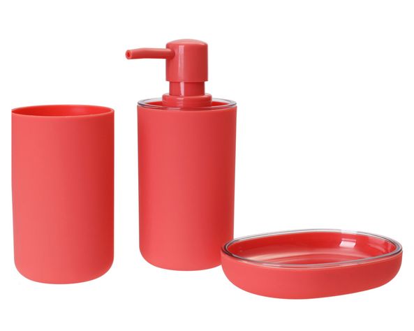 Accesorios baño rojo 3 piezas-0