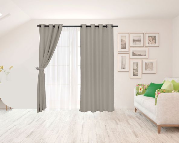 Set cortina Pucón texturada 140x220 cm gris-4