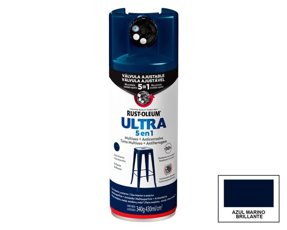 Pintura spray 340 g Ultra 5 en 1 azul marino brillante-0