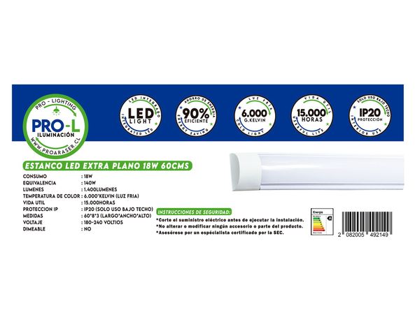 Canoa LED 18W 60 cm 1L luz fría blanco-1