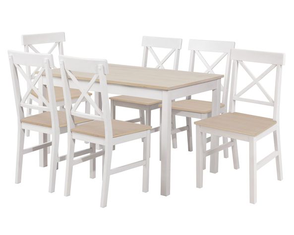 Comedor 6 sillas Romance natural/blanco-0