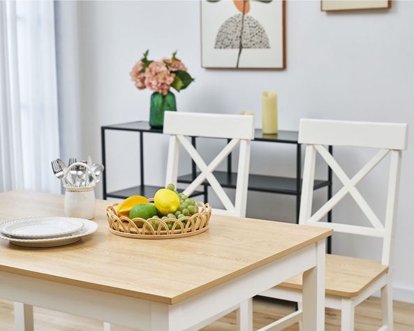 Comedor 6 sillas Romance natural/blanco-2
