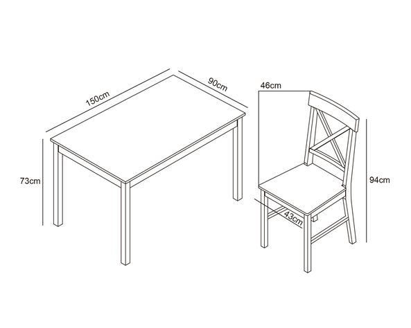 Comedor 6 sillas Romance natural/blanco-5