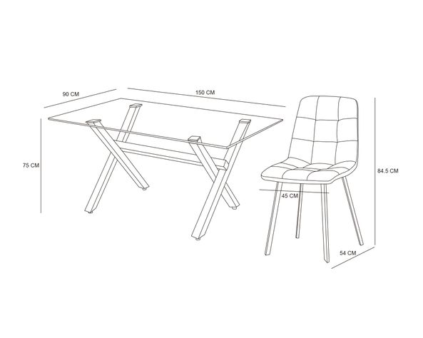 Comedor 4 sillas Domi 2.0 gris-5