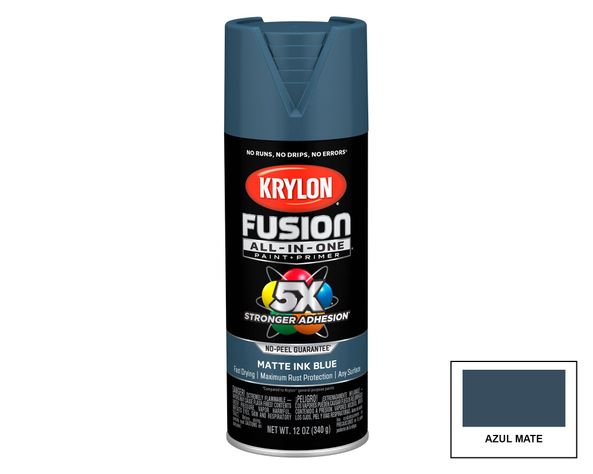 Pintura spray 340 ml Fusion 5X azul mate-0