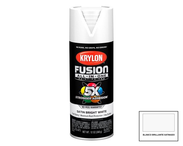 Pintura spray 340 ml Fusion 5X blanco satín-0