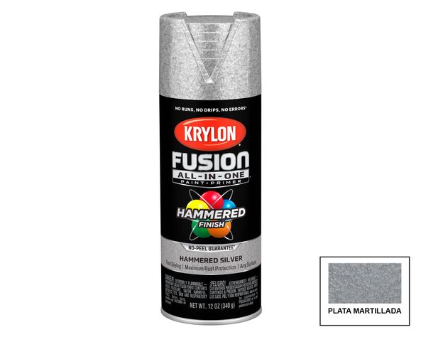 Pintura spray 340 ml Fusion plateado martillado-0