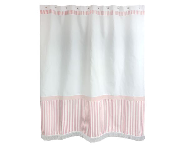 Cortina baño 180x180 cm microfibra rayas feclo rosa-0