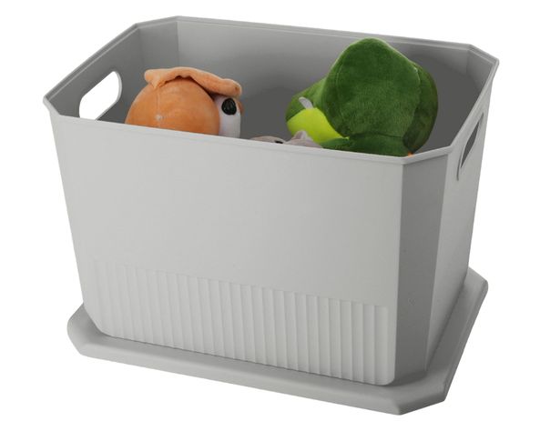 Caja organizadora Octagonal gris 24x36.7x26 cm-1