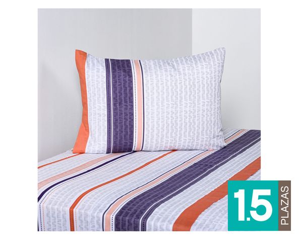 Sábanas 1.5 plazas 144 hilos Loden estampada-0