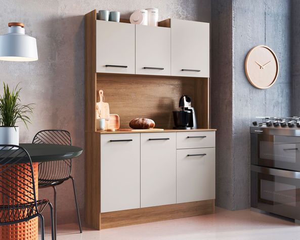 Kit Cocina 6 puertas 1 cajón miel/off white-3
