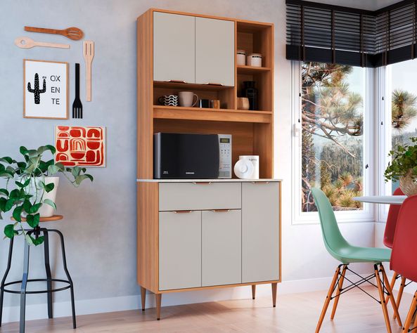 Kit Cocina 5 puertas 1 cajón café/off white-3