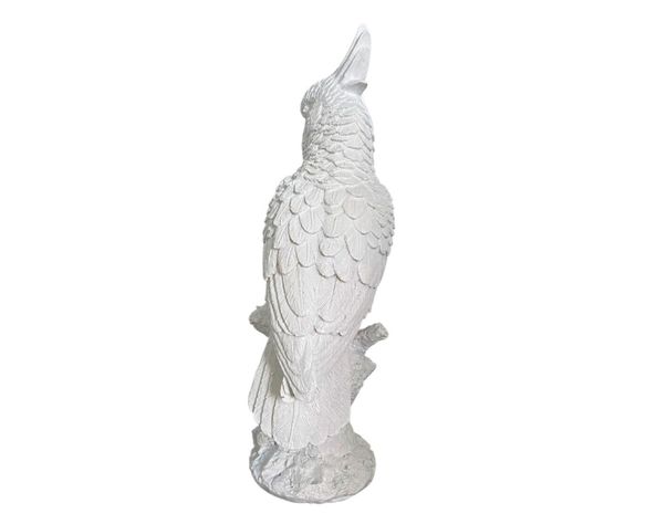 Figura decorativa Cacatúa blanco 30 cm-2
