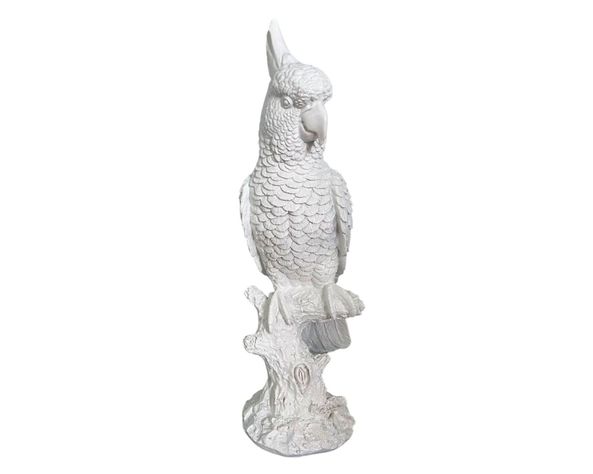 Figura decorativa Cacatúa blanco 30 cm-0