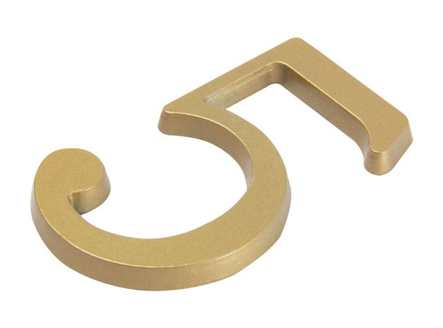 Número 5 7 cm bronce Poli-1