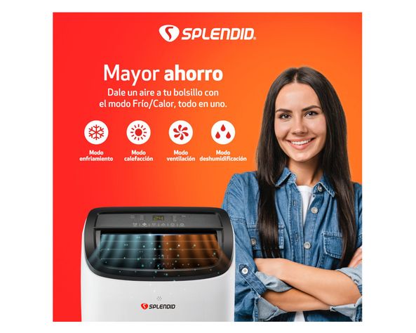 Aire acondicionado portátil 9000 BTU frío/calor WiFi-4