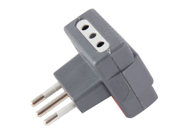 Adaptador triple línea 2p+t 10a 250v gris Bticino-1