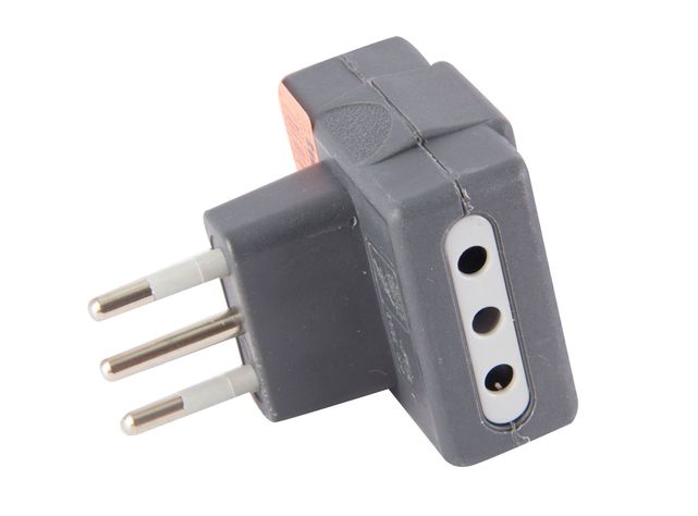 Adaptador triple línea 2p+t 10a 250v gris Bticino-2