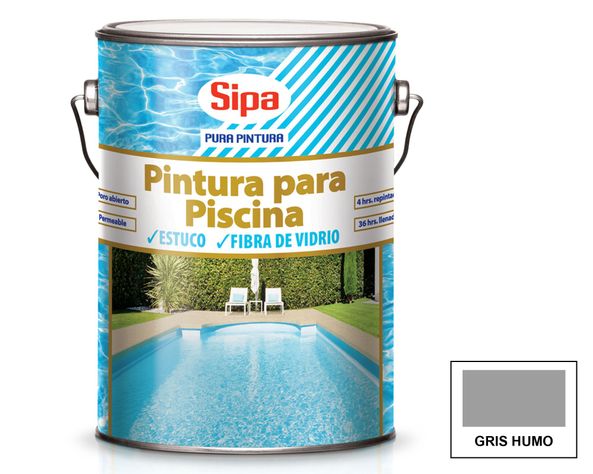 Pintura para piscina 1 galón gris humo sipa-2
