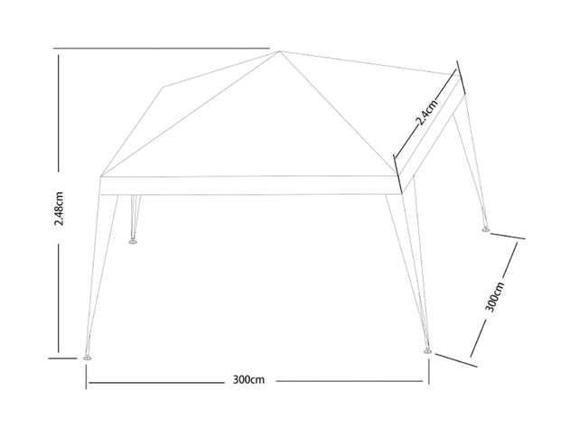 Toldo 2,4x2,4 m verde/blanco Outzen-3