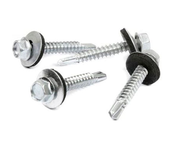Tornillo autoperforante hexagonal N°12 x 3/4''con golilla y goma Balde 300 unidades Imporper-0