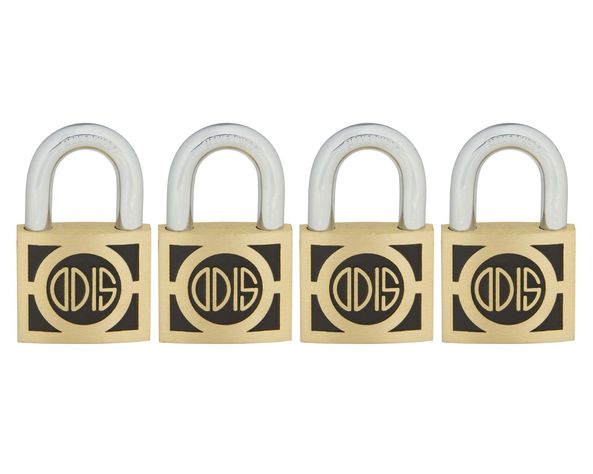 Pack 4 candados medio interior/exterior bronce 40mm S300 Odis-0