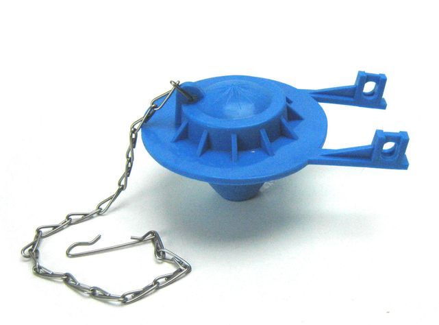 Flapper tapón estanque wc goma pvc azul con cadena Corsovalv-0