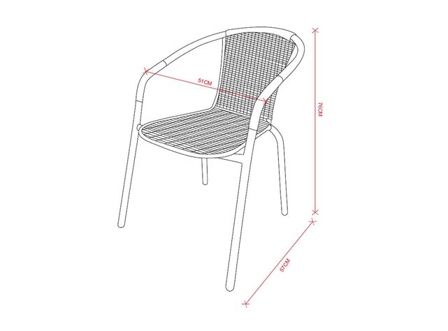 Silla símil ratán blanco Outzen-2