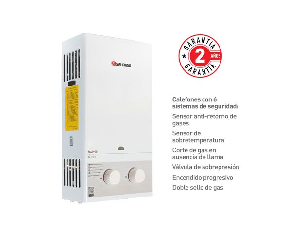 Calefont ionizado tiro natural 8 litros gas natural Master Splendid-3