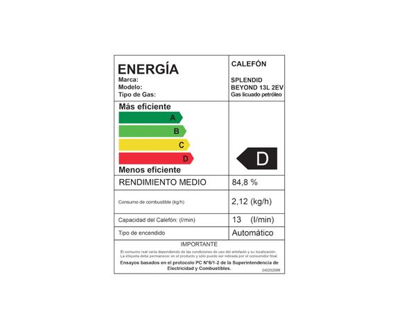 Calefont ionizado Beyond 13L 2EV GL 13 lt natural gas licuado-6