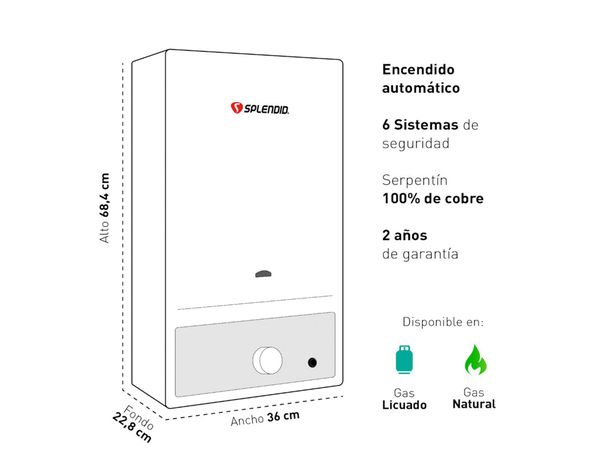 Calefont ionizado Beyond 13L 2EV GL 13 lt natural gas licuado-4