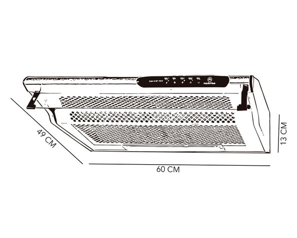 Campana mural 130W Slim M60 inox Mademsa-5