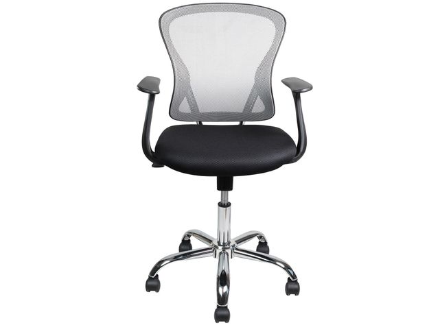Silla de escritorio gas malla cromada gris/negro M+Design-0