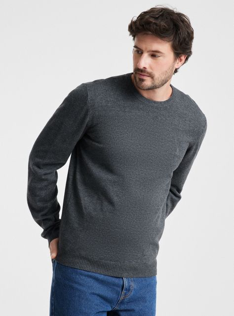 Sweater Básico Cuello Redondo Algodón-0