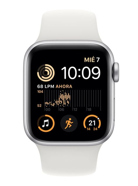 Apple Watch SE 40mm GPS Caja Aluminio Plata Correa Deportiva Blanca-1