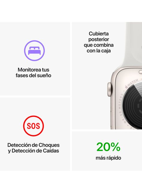 Apple Watch SE 40mm GPS Caja Aluminio Plata Correa Deportiva Blanca-6
