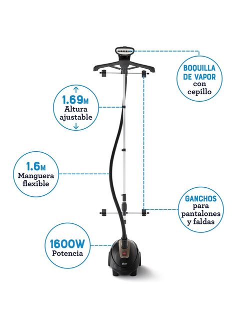 Plancha Vertical Gancho 360° GCSTGS7000 Negro-3