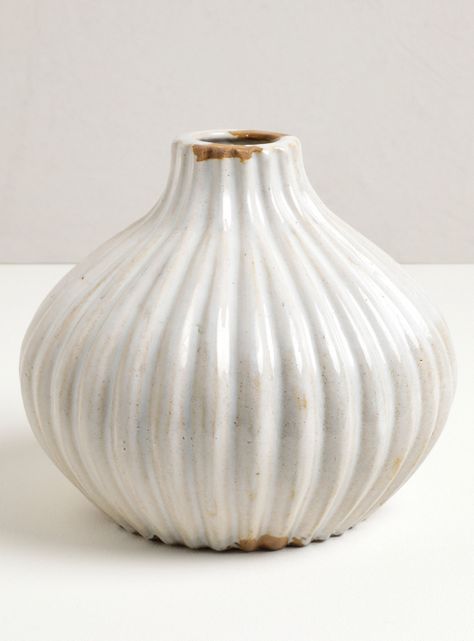 Jarrón Textura Blanco 25 x 22 cm-0