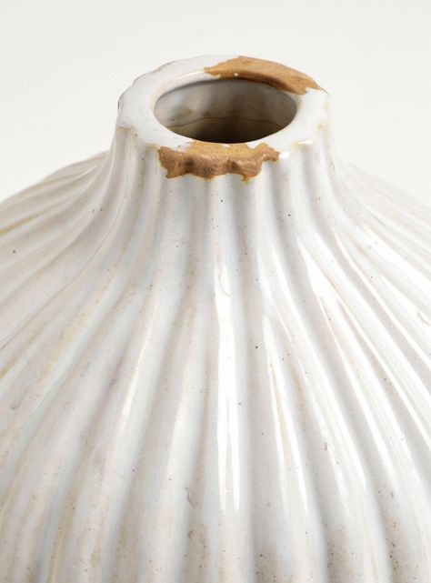 Jarrón Textura Blanco 25 x 22 cm-2