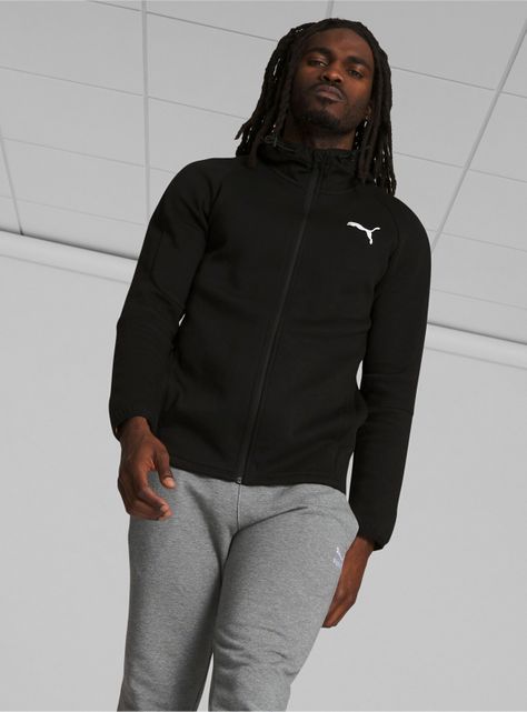 Polerón Evostripe Core FZ Hoodie Negro Hombre-0